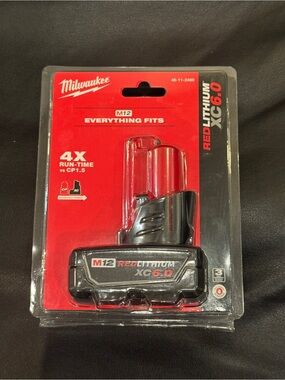 Milwaukee M12 REDLITHIUM XC 6.0 Battery Pack — Black and Red